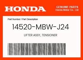 14520-mbw-j24 Honda Genuine Lifter Assy. Tensioner -
