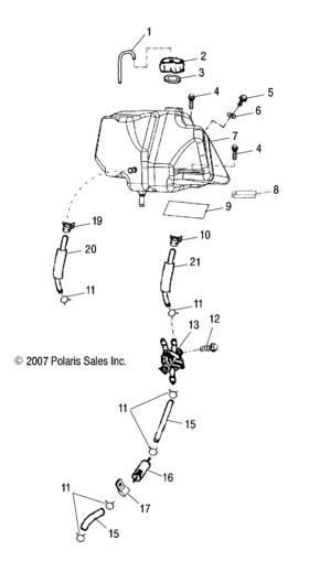 0454237 Polaris Fuel Hose With Sleeve Assembly Genuine Oem Part Qty 1