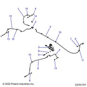 1911440 Polaris Brake Line Rear Genuine Oem Part Qty 1