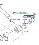 Kawasaki Oem 14073-1700 Duct. Fixed Price $22.00.