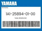 Yamaha Genuine Tank, Reservoir 1A1-25894-01-00. Fixed Price $24.02.