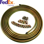 25FT 3/16" Brake Line Tubing Kit Steel Zinc Fuel Coil Roll With Fittings Set Us. Fixed Price $32.75.