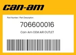 Can-am Genuine Air Outlet 706600016. Fixed Price $31.51.