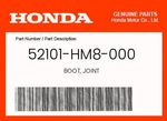 Honda Genuine Boot, Joint 52101-HM8-000. Fixed Price $9.40.