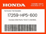Honda Genuine Duct, Snorkel 17259-HP5-600. Fixed Price $212.47.